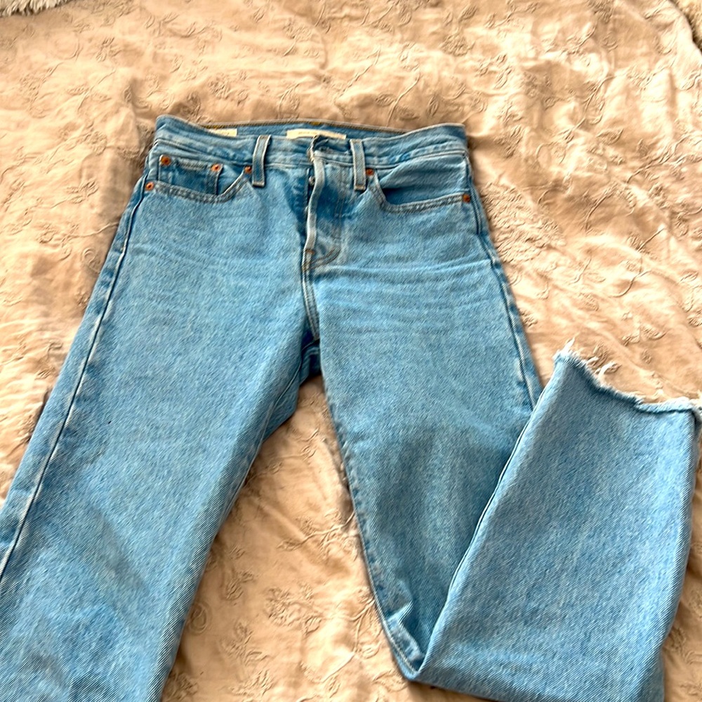 Levi’s high rise wedge straight leg jeans